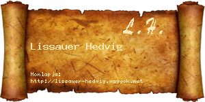 Lissauer Hedvig névjegykártya
